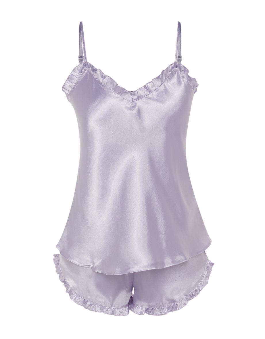 Pajama Set - Purple - Plain - 7