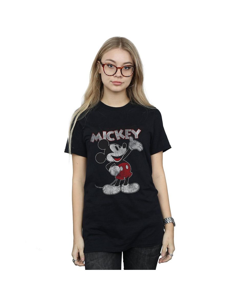 Disney Womens/Ladies Presents Mickey Mouse Cotton Boyfriend T-Shirt