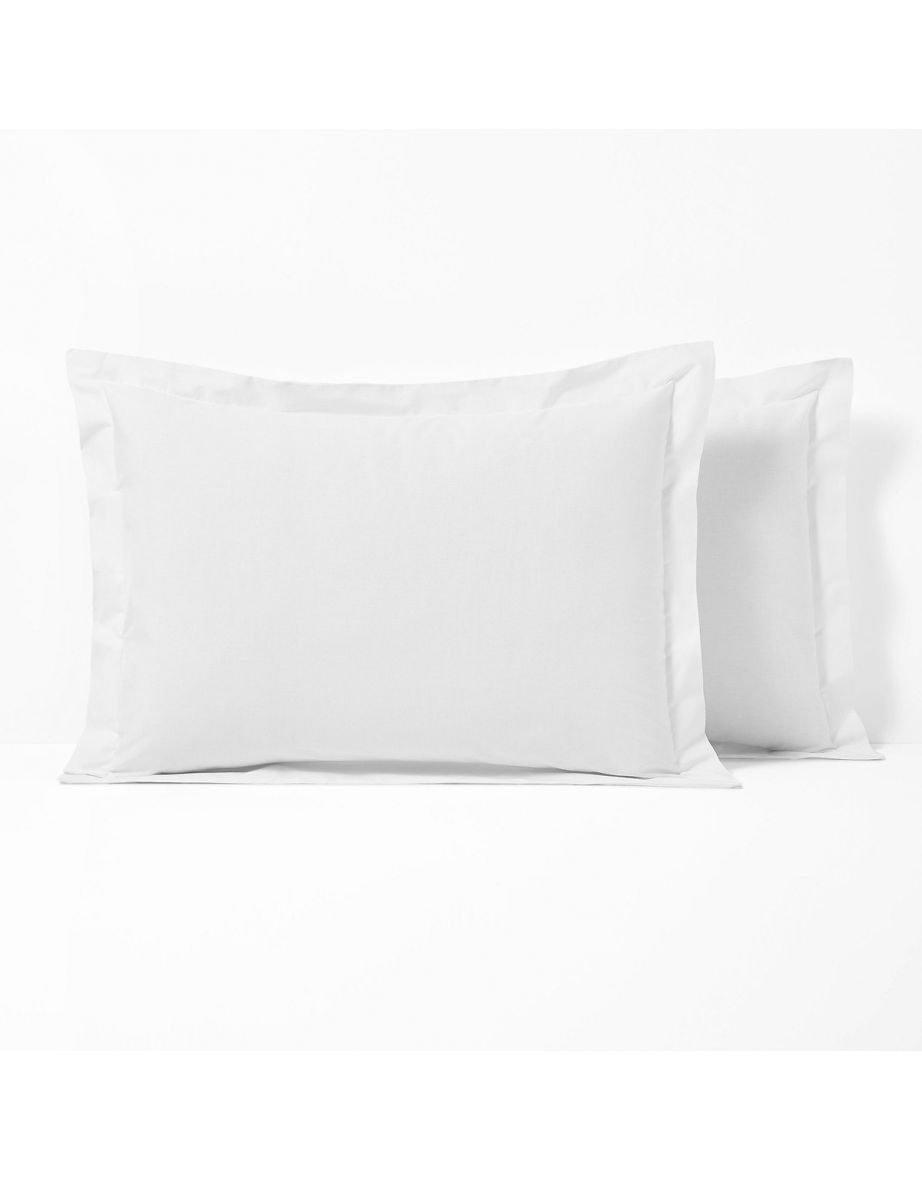 Scenario Cotton Mix Pillowcase with Embroidered Hem - 3