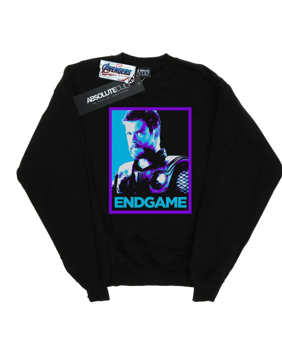 Marvel Girls Avengers Endgame Thor Poster Sweatshirt - Black - 1