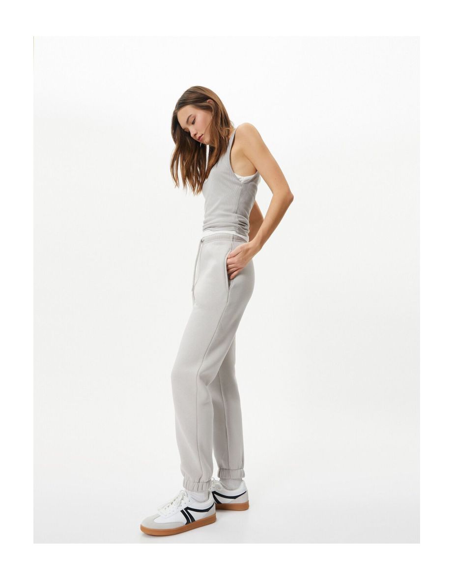 Shop Jogger Sweatpants Tie Waist Comfortable Fit Pocket Cotton Online in Qatar VogaCloset