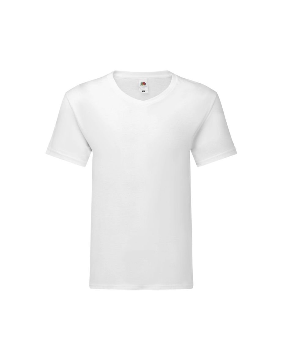 Fruit Of The Loom Mens Iconic 150 V Neck T-Shirt - White