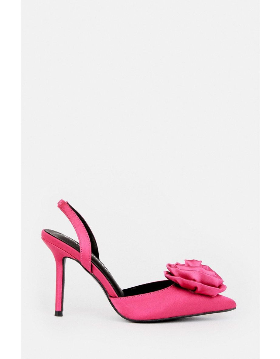 Flower Detail Court Slingback Heel