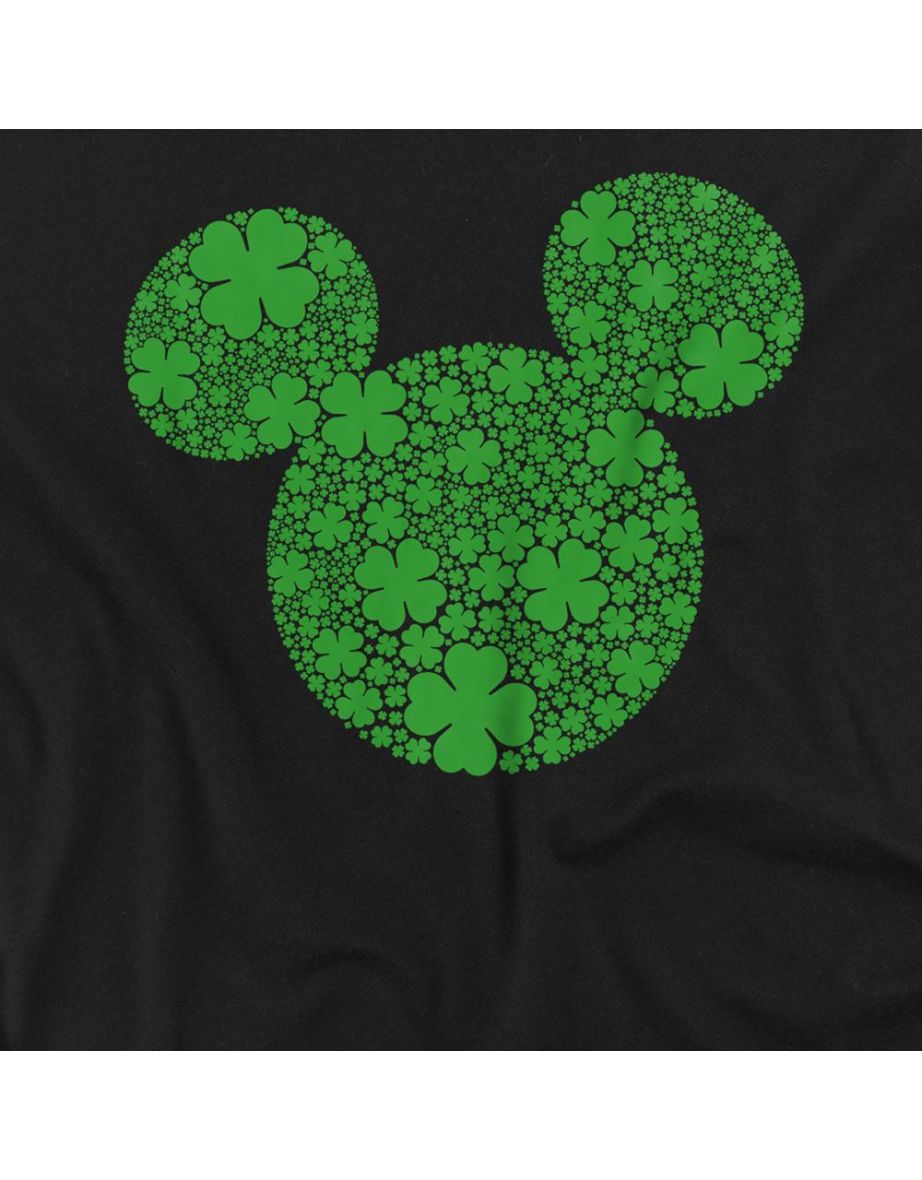 Disney Adult Shamrock Ears Mickey Mouse St Patricks Day T-Shirt - Black - 2