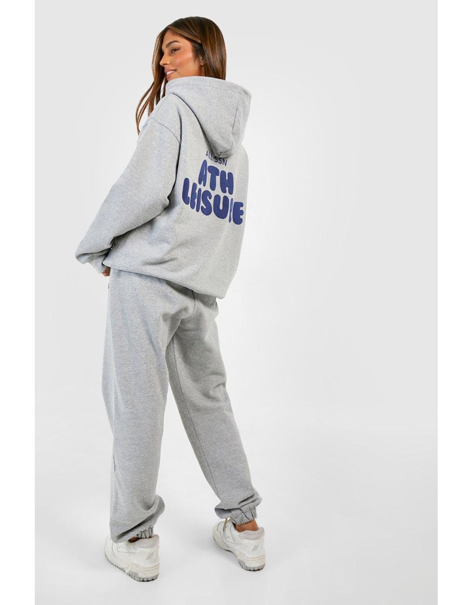 Ath Leisure Puff Print Hooded Tracksuit - ash grey