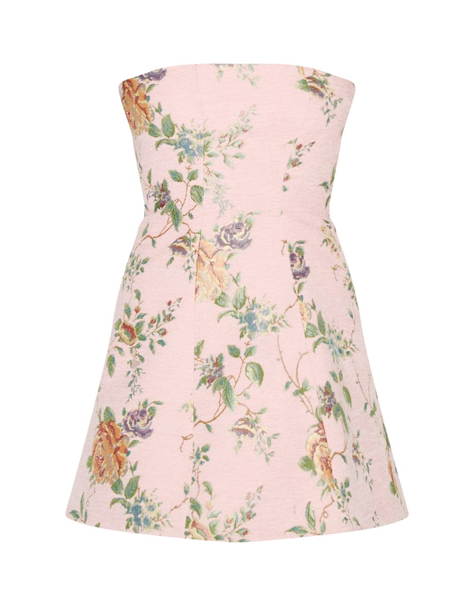 Pink Floral Bandeau A Line Shift Dress - 4