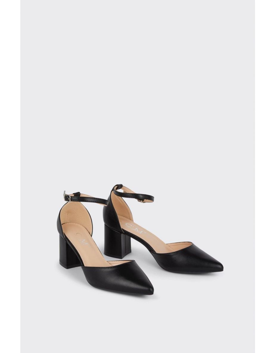 Della Two Part Block Heeled Court Shoes - 2