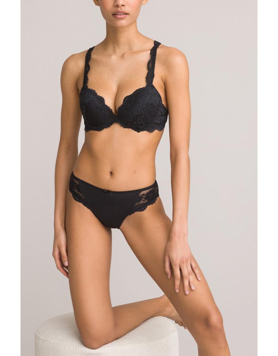 Deça Underwired Padded Push-Up Bra in Floral Lace