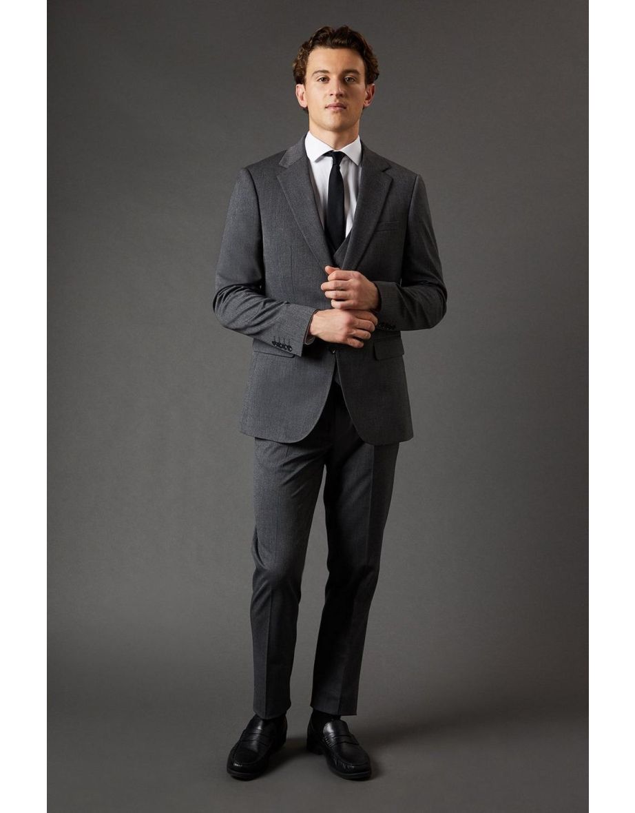 Mid Grey Slim Fit Essential Suit Jacket