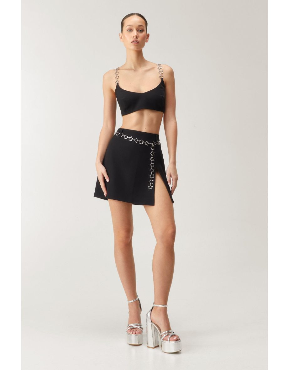 Premium Tailored Star Trim Mini Skirt