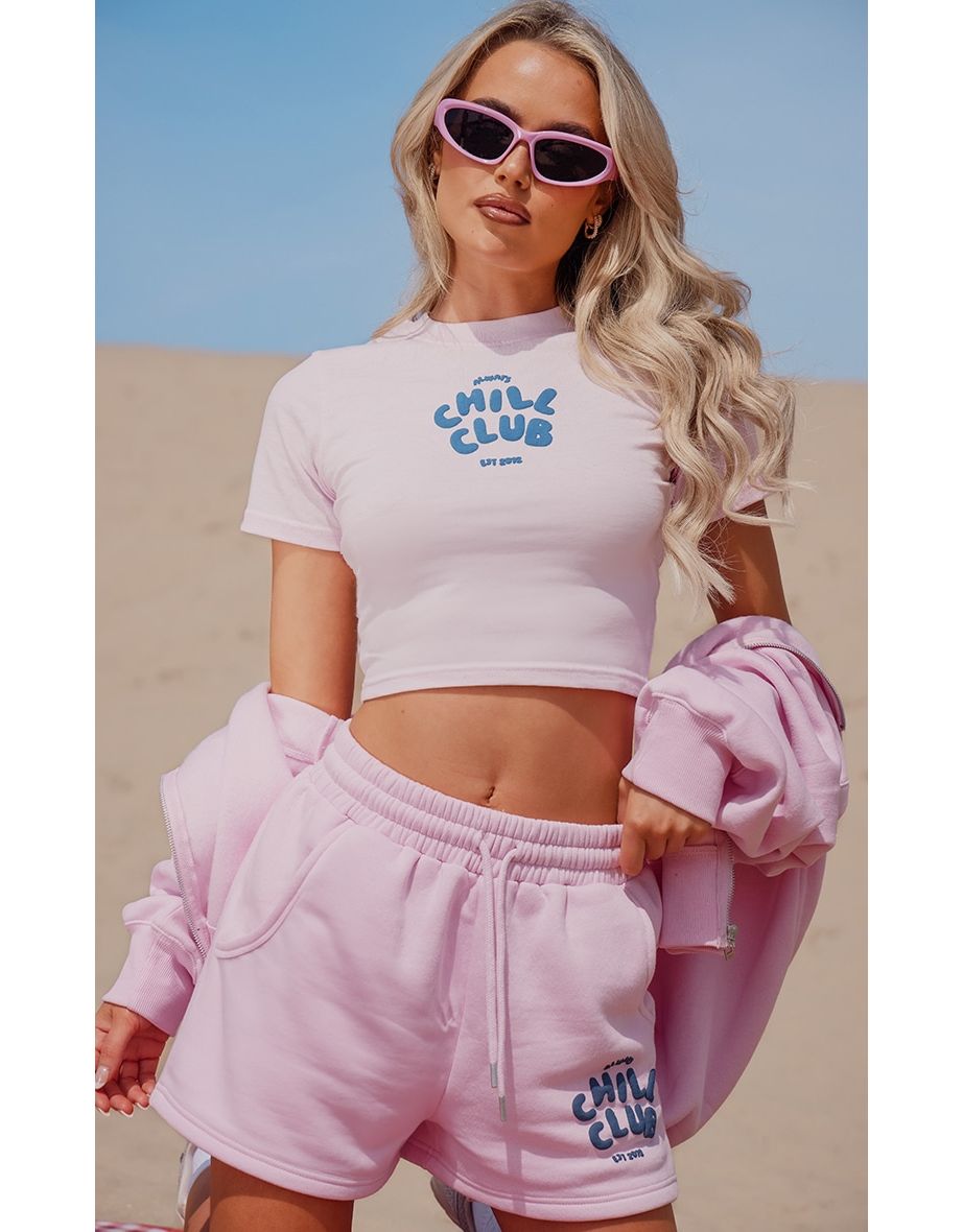 Bubblegum Chill Club Puff PrintCotton T-shirt