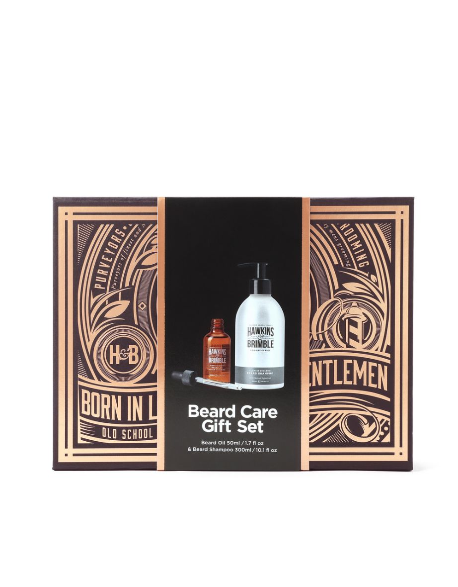 Hawkins & Brimble Beard Gift Set Box (Beard Shampoo, Beard Oil)