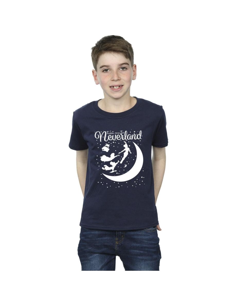 Disney Boys Peter Pan Take Me To Neverland T-Shirt - Navy Blue