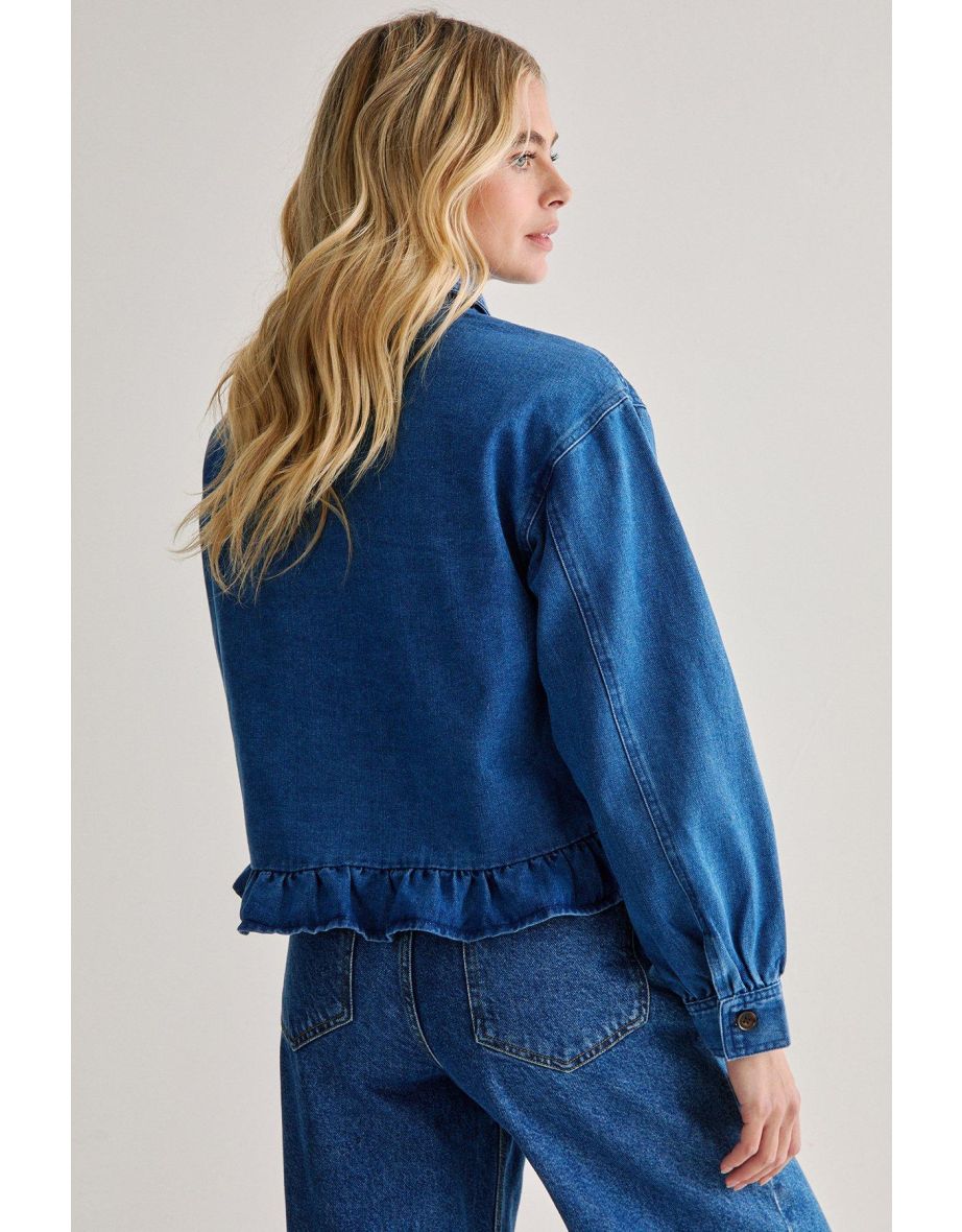 Frill Hem Denim Jacket - 3