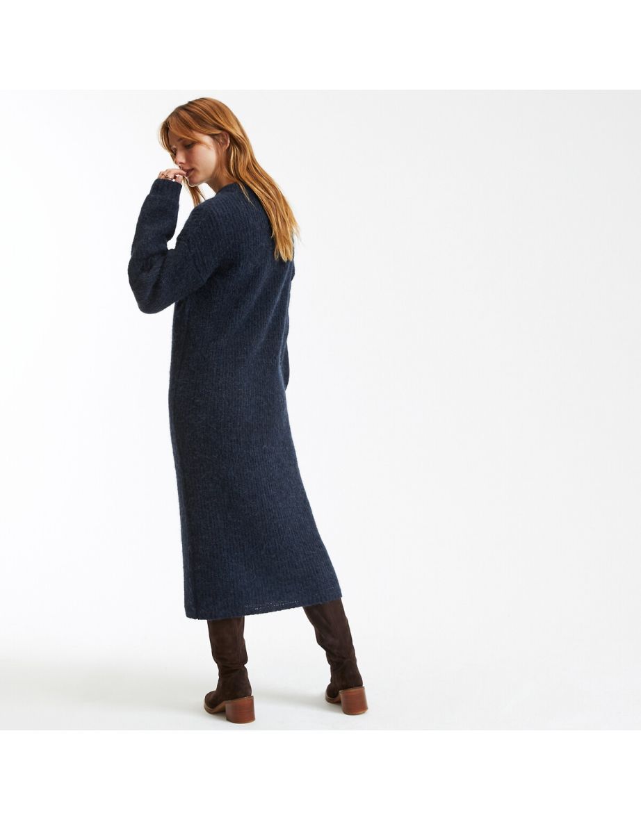 Alpaca Mix Jumper/Sweater Dress with Long Sleeves - 3