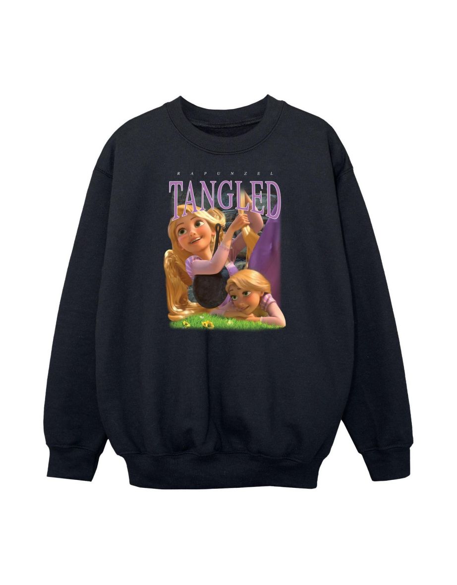 Tangled Girls Rapunzel Montage Sweatshirt - Black