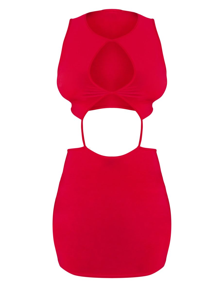Shape Red Slinky Cut Out Backless Bodycon Dress - 3