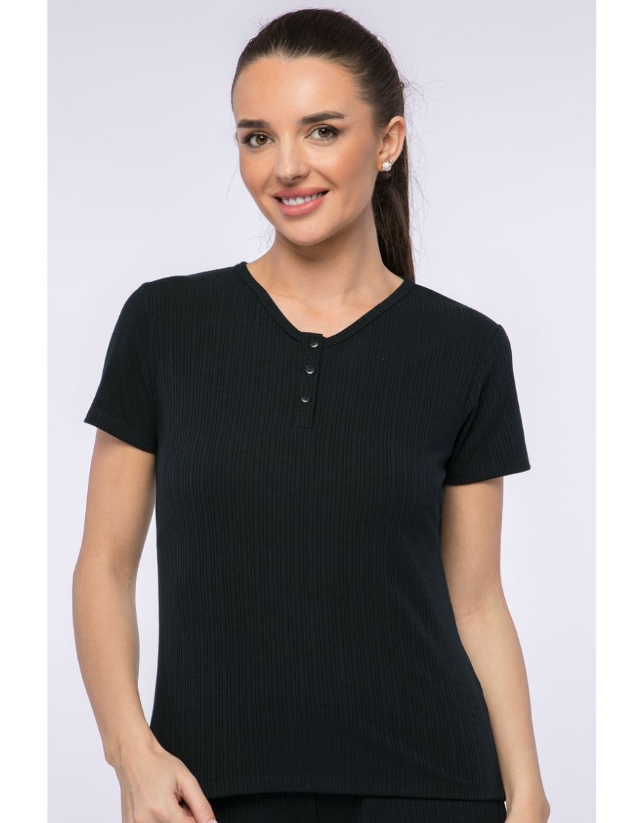 Plain Textured T-Shirt - 3