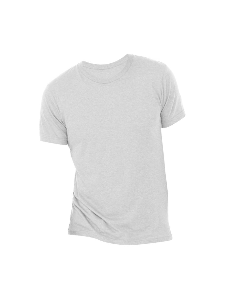 Canvas Mens Triblend Crew Neck Plain Short Sleeve T-Shirt - White Fleck Triblend