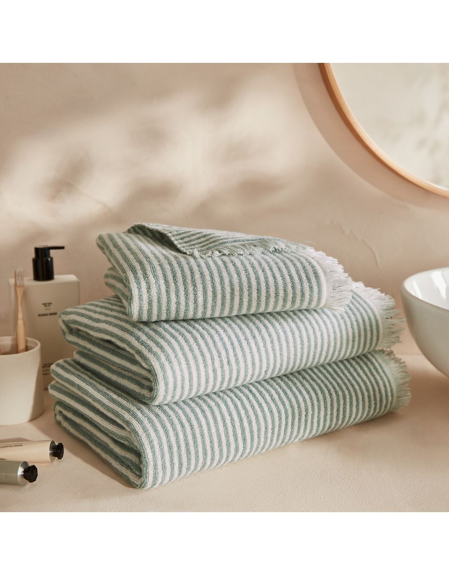 Striped Printed Cotton Bath Towel, 500 g/m² - 4