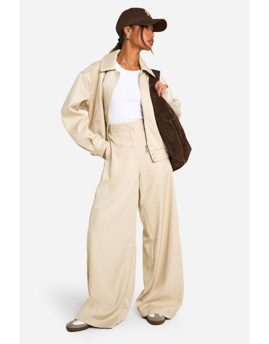 Slouchy Elasticated Hem Bomber Jacket - stone