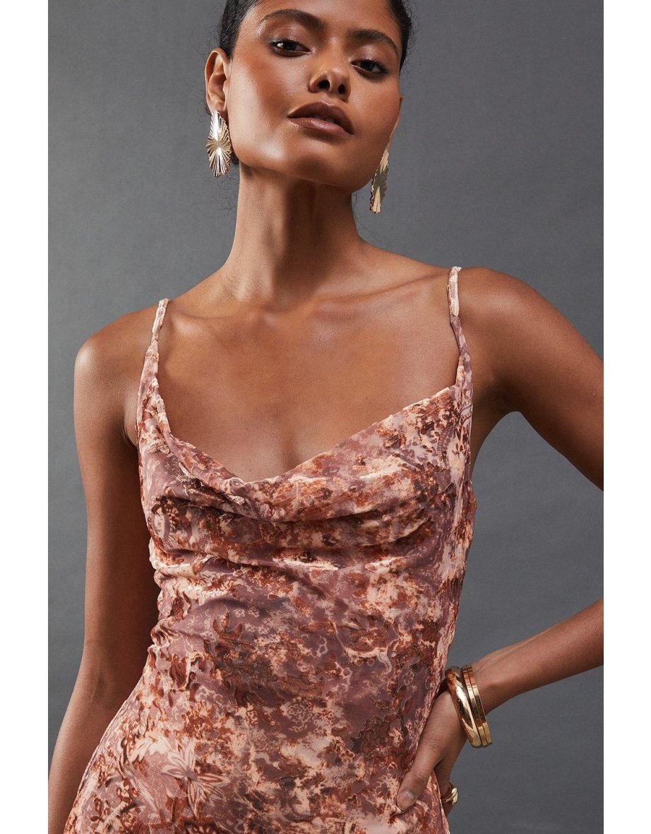 Floral Burnout Cami Strappy Slip Dress - 3