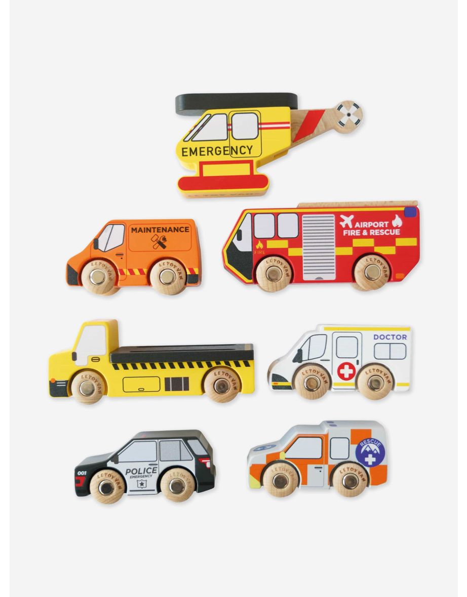 Emergency Helicopter & Rescue Cars-7 Piece