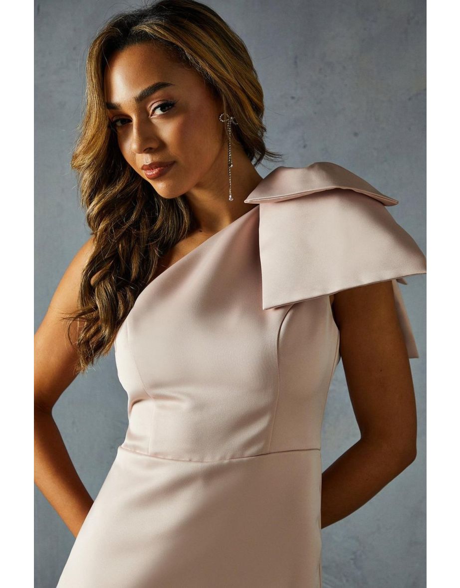 Satin Bow Shoulder Skort Playsuit - 3