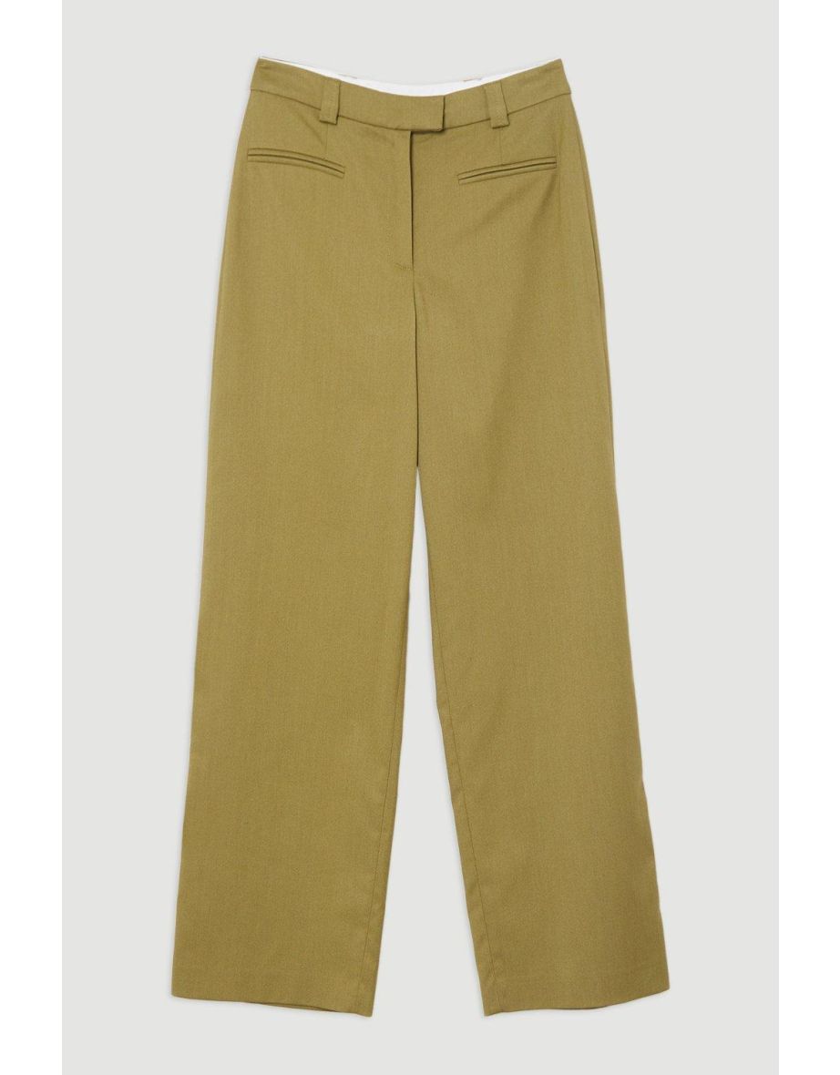 Soft Structured Tailored Wide Leg Trousers - 2
