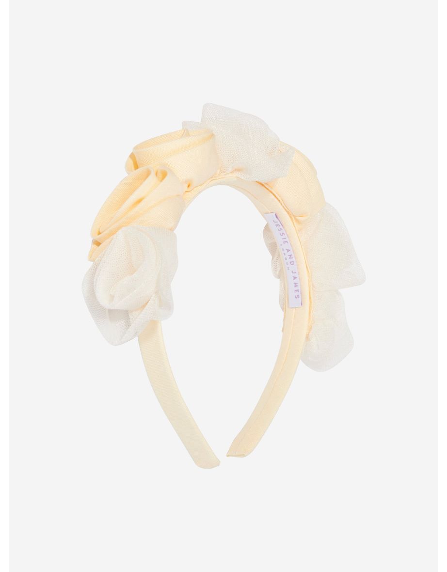 Girls Ring On Roses Headband in Yellow