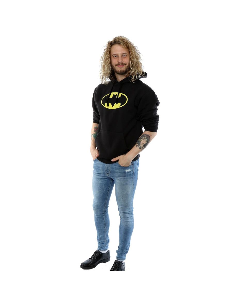 DC Comics Mens Batman Logo Hoodie - Black - 3