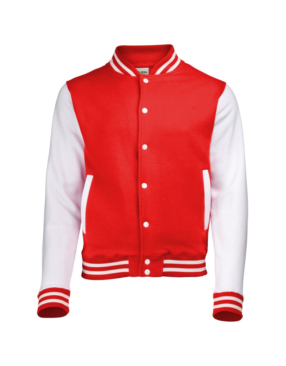 Awdis Unisex Varsity Jacket - Fire Red /White