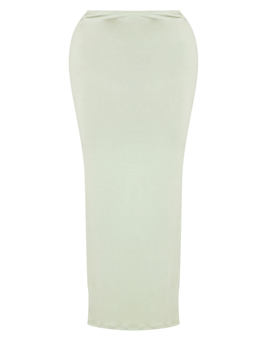Shape Sage Green Jersey Low Waist Maxi Skirt - 4