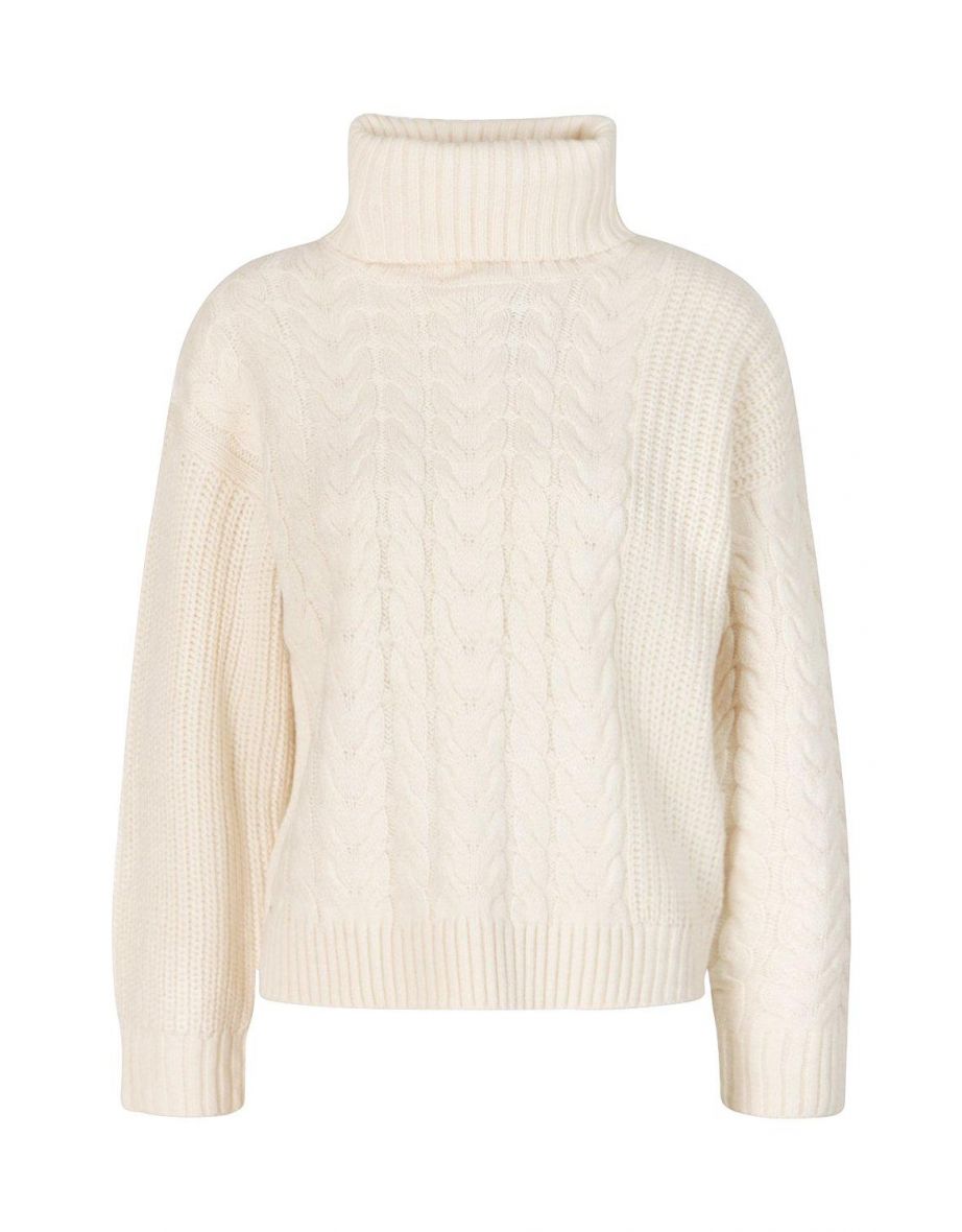 Cable Knit Jumper - cream - 3