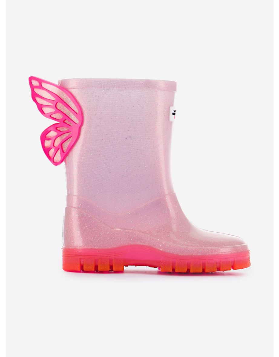 Sophia Webster Girls Butterfly Wellies in Pink