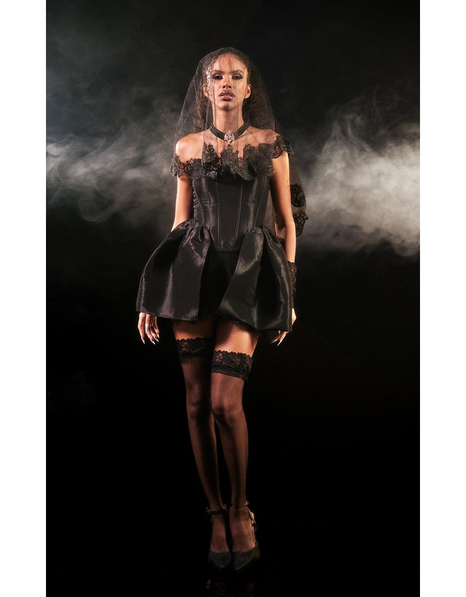 Black Sexy Lace Bridal Halloween Costume
