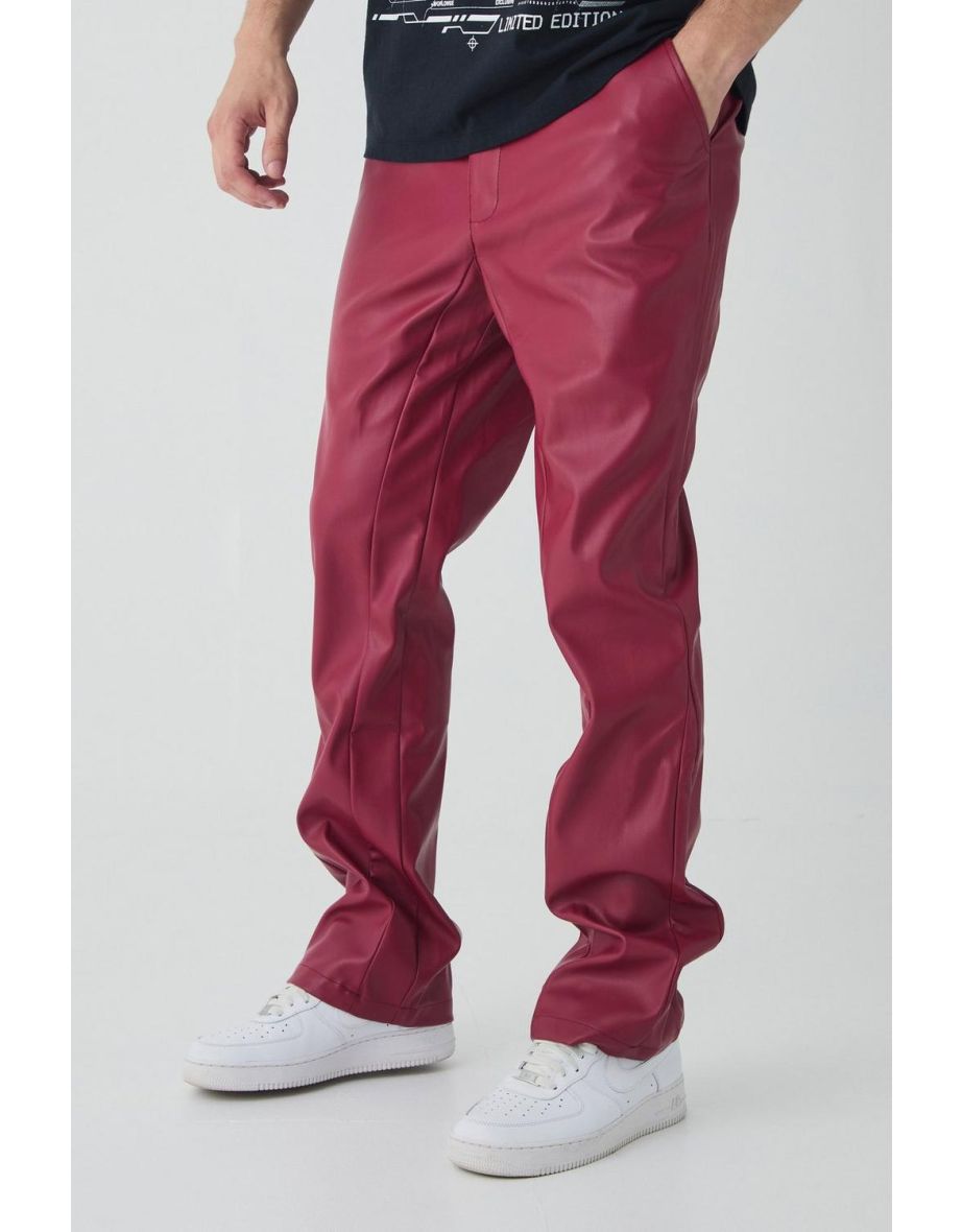 Tall Pu Slim Fit Flared Trousers