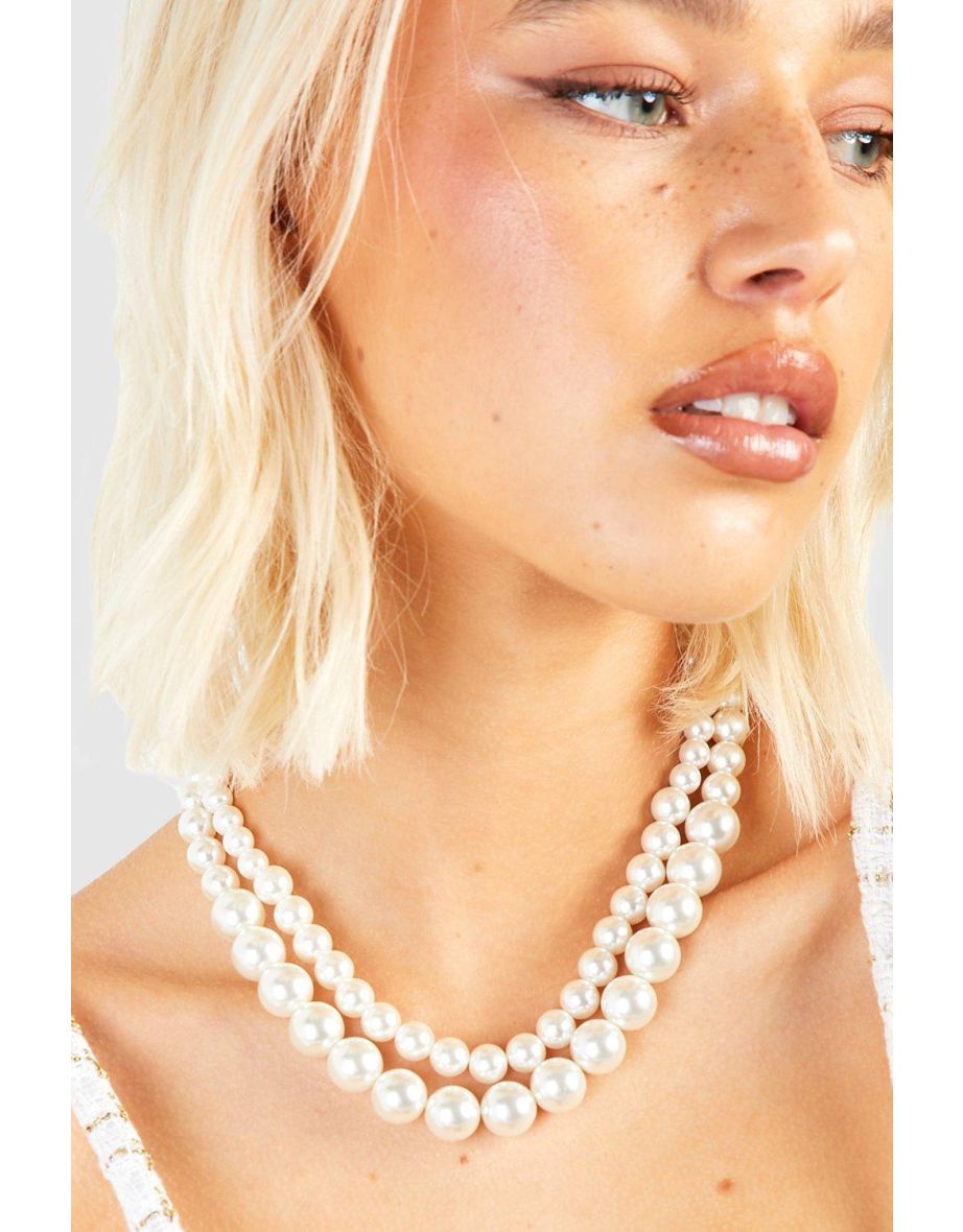 Chunky Baroque Pearl and Crystal Necklace | Contemporary Statement - Glitz  And Love
