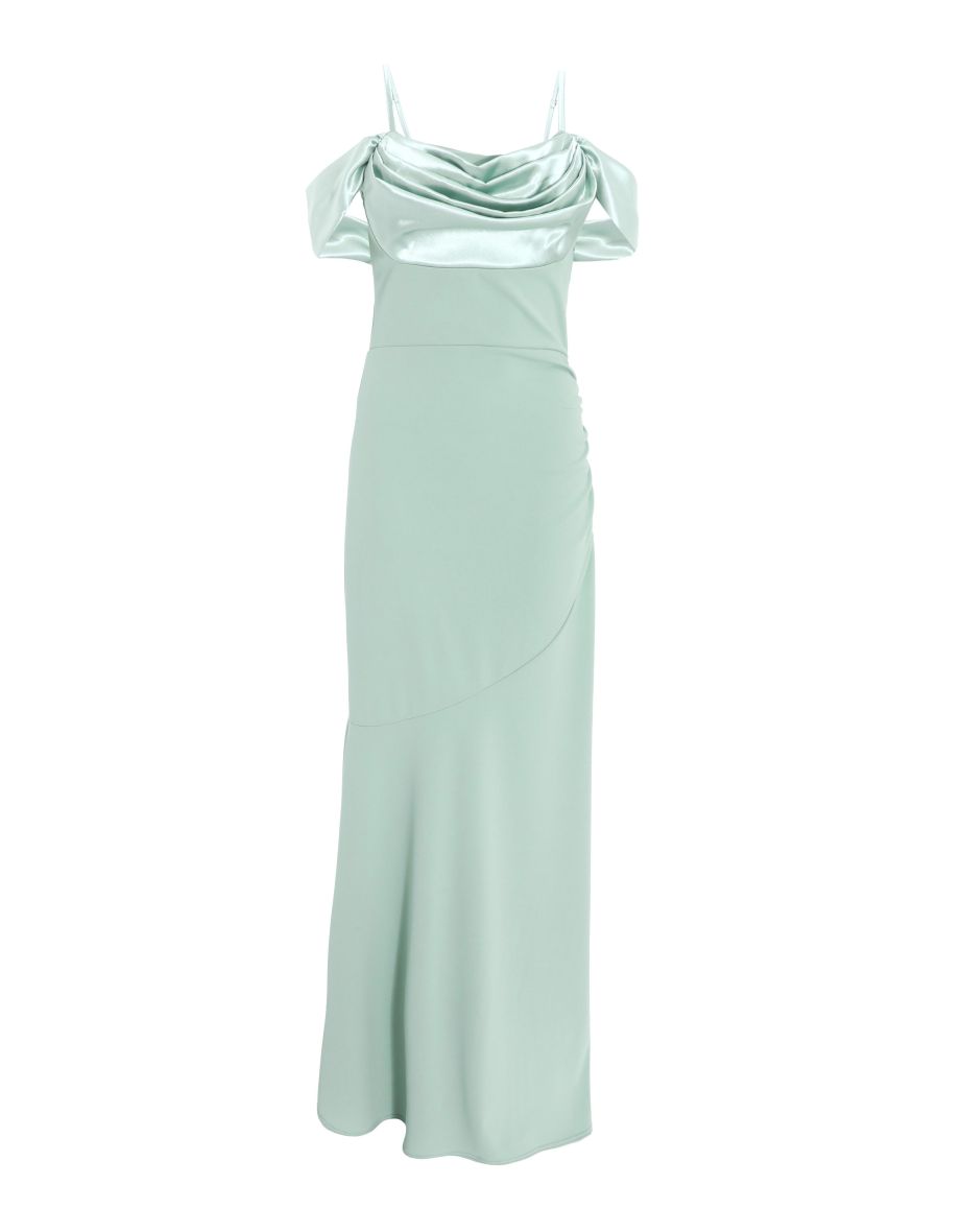 Sage Satin Drop Shoulder Maxi Dress - 5
