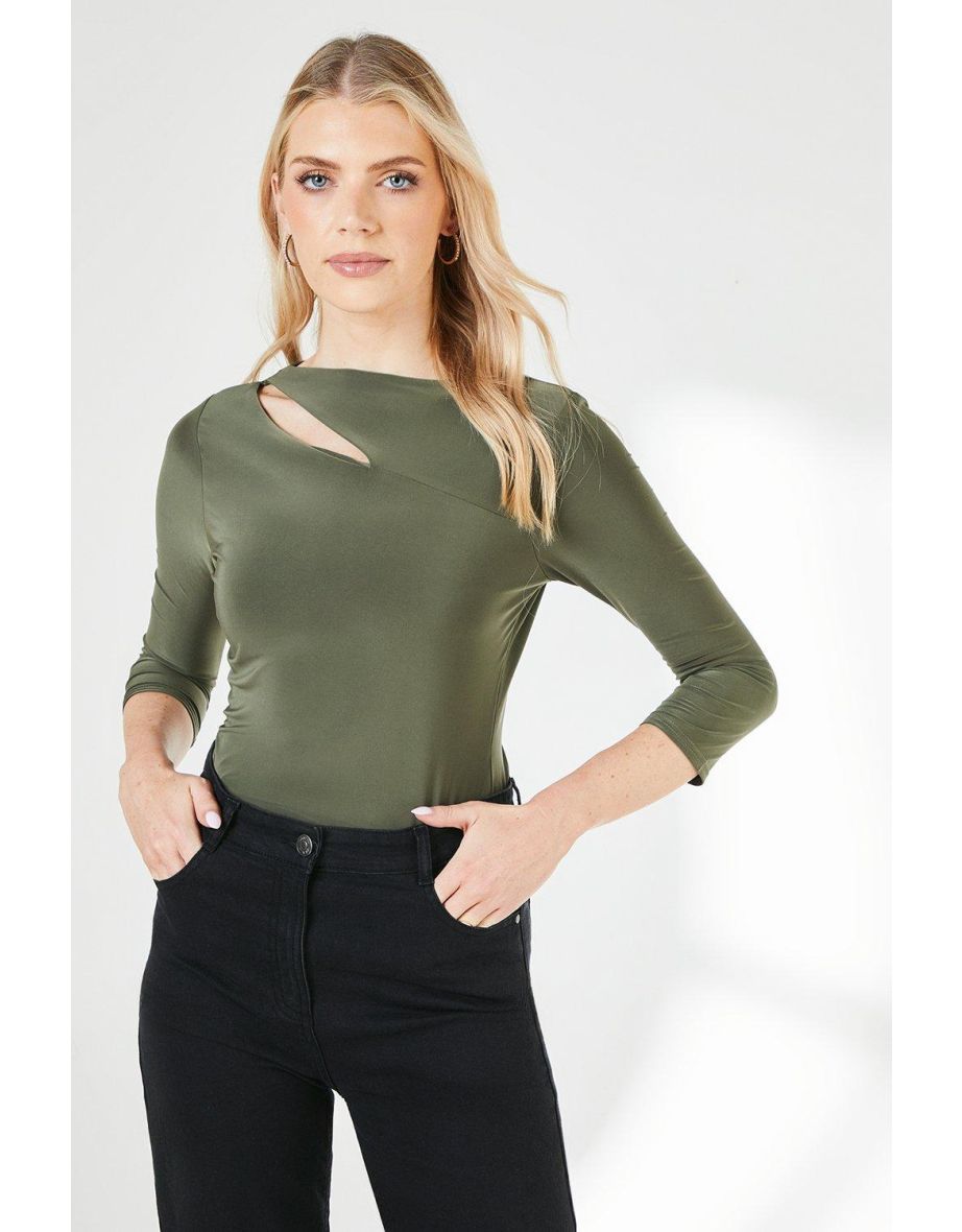 Principles by Debenhams Green Cut-out Top