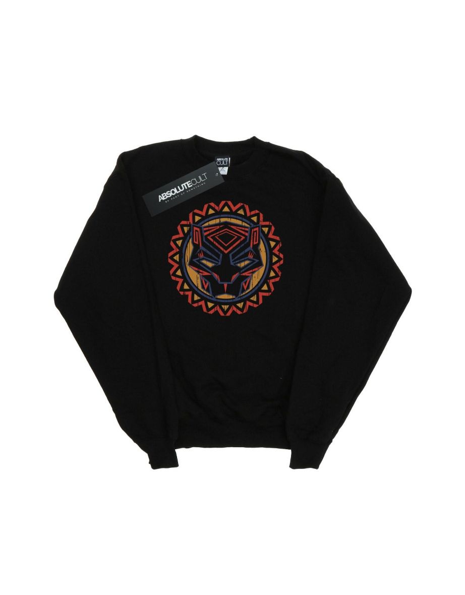 Marvel Boys Black Panther Tribal Panther Icon Sweatshirt - Black - 3