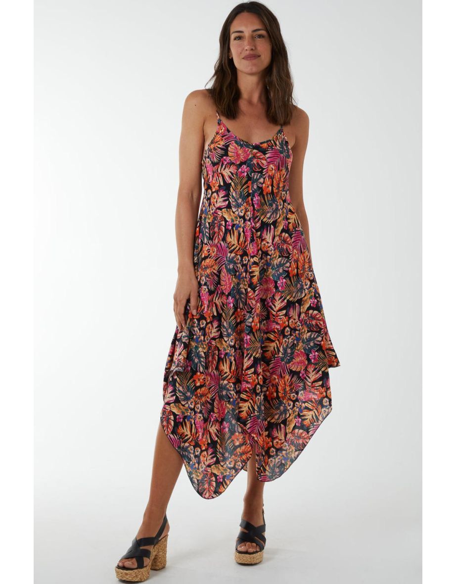 Printed Hanky Hem Dress