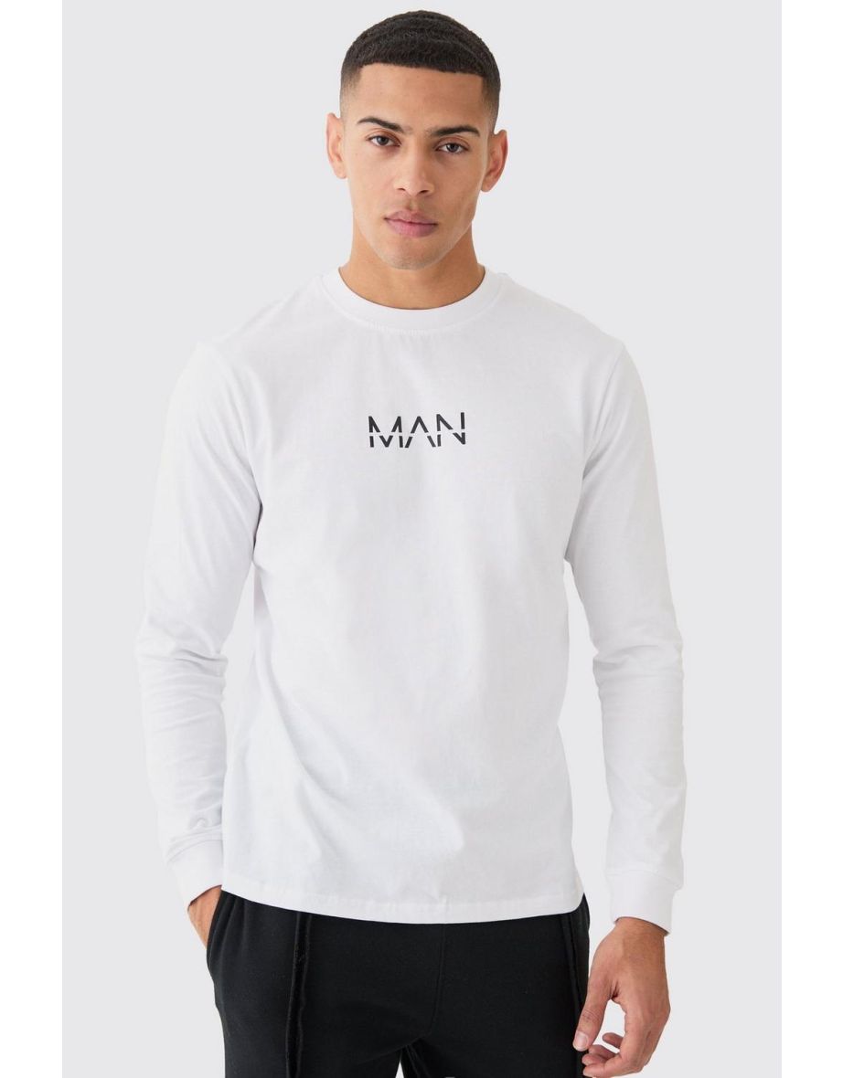 Man Dash Basic Long Sleeve T-shirt - white