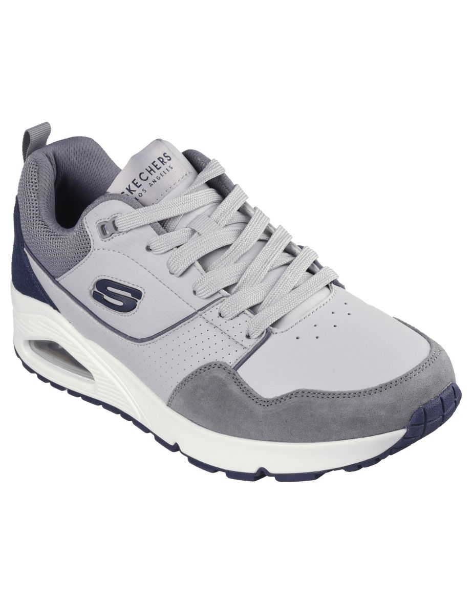 Shop Skechers Womens Ladies Uno Retro One Leather Trainers Grey Online in Bahrain VogaCloset