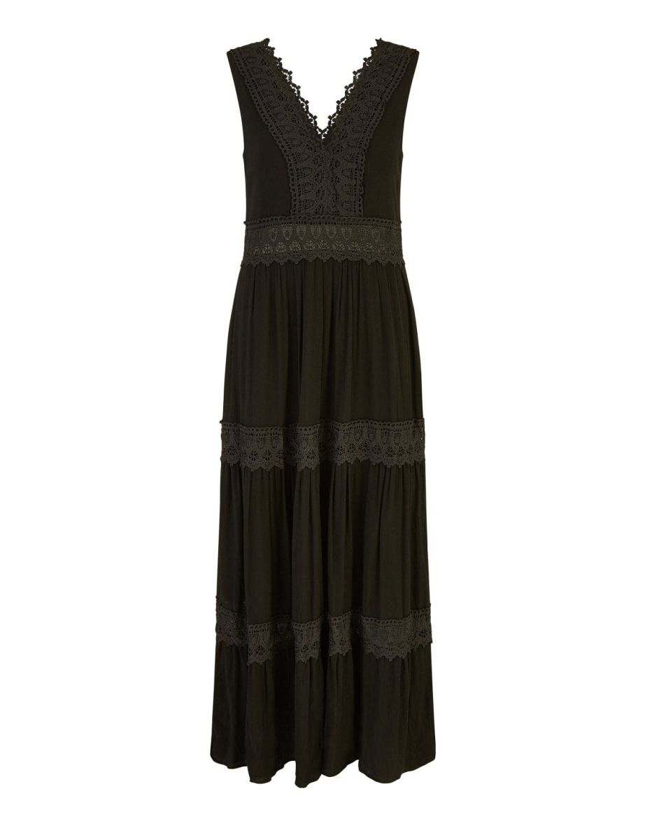 Yumi Black Lace Trim Cotton Sun Dress - 5