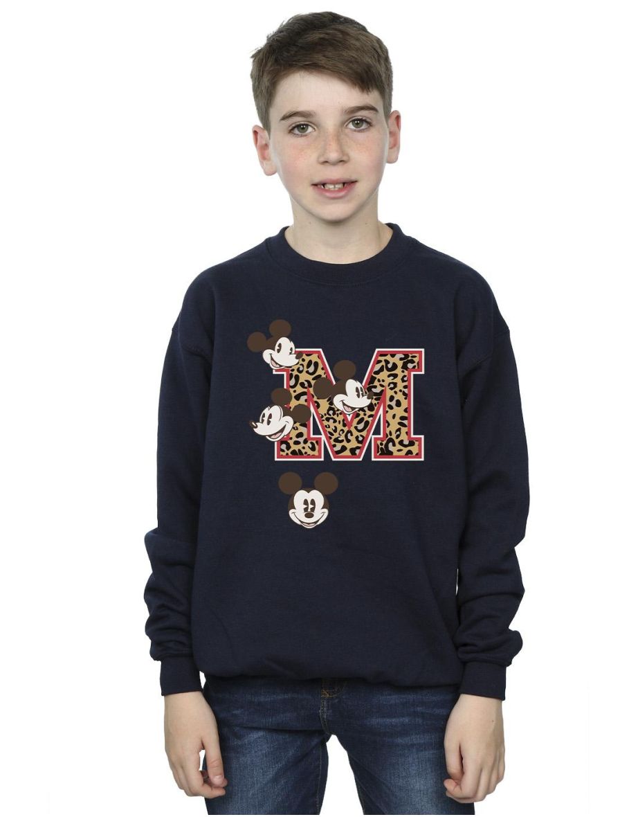 Disney Boys Mickey Mouse M Faces Sweatshirt - Navy Blue