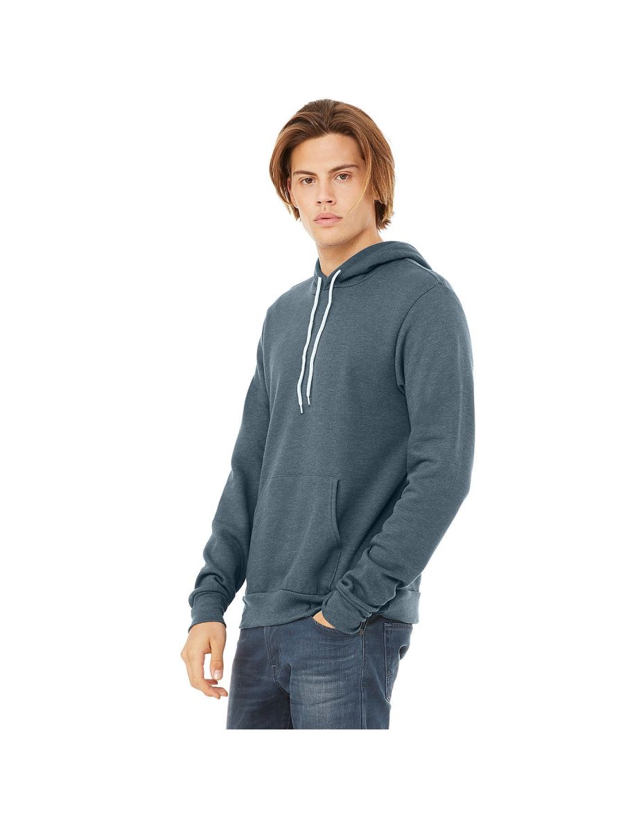 Bella + Canvas Unisex Pullover Polycotton Fleece Hooded Sweatshirt / Hoodie - Slate Heather - 3