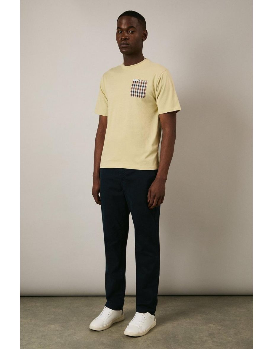 Club Check Pocket T Shirt Beige
