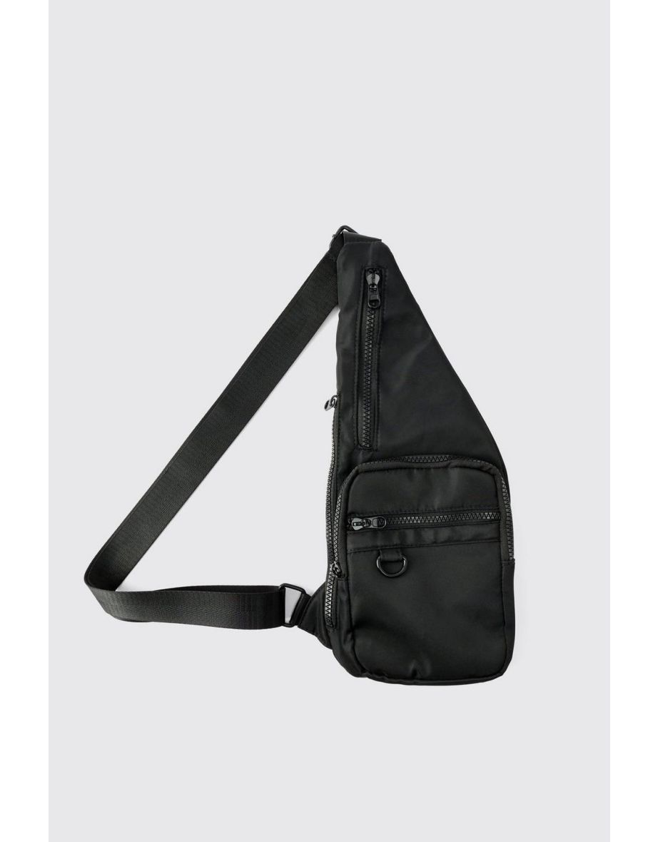 Nylon Sling  Bag - black - 3