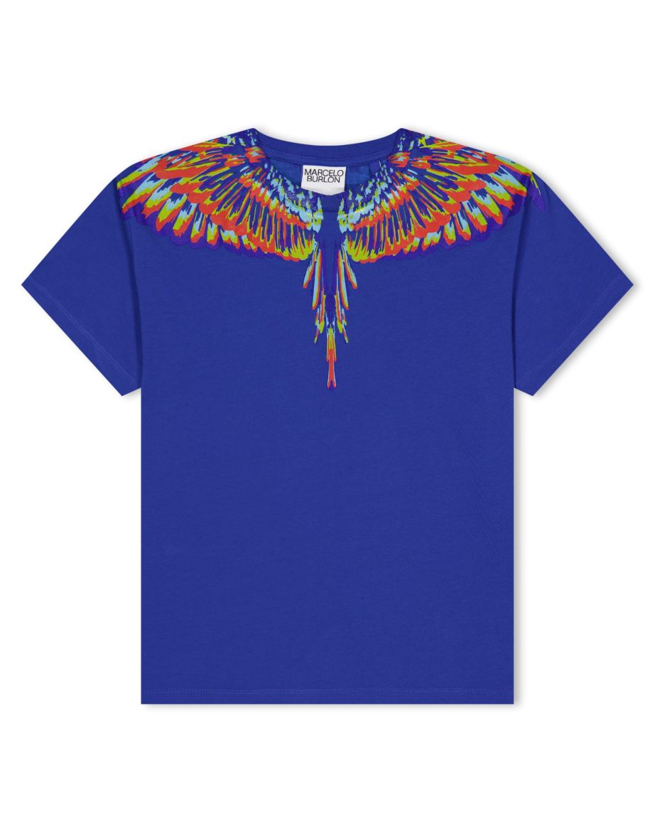 Boy's Marcelo Burlon Juniors Tempera Wings T-Shirt in Blue